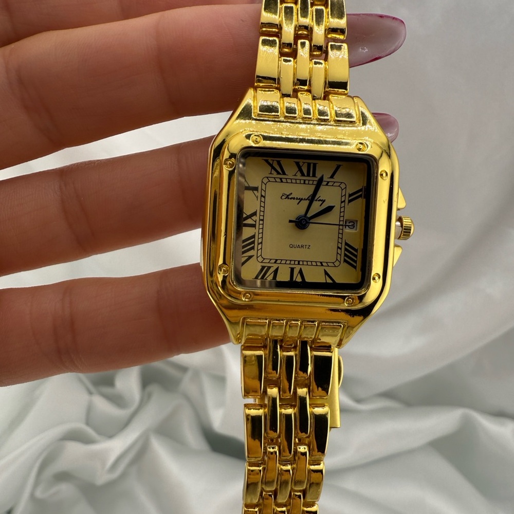 Classic Panthere square Gold big size stainless steel Watch